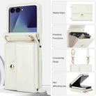 For Samsung Galaxy Z Flip7 5G Solid Color Backpack Wallet Card Slot RFID PU Phone Case(White) - 2