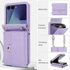 For Samsung Galaxy Z Flip7 5G Solid Color Backpack Wallet Card Slot RFID PU Phone Case(Purple) - 2