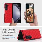 For Samsung Galaxy Z Fold7 5G Rhombic Fold Leather Phone Case(Red) - 2