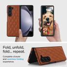 For Samsung Galaxy Z Fold7 5G Rhombic Fold Leather Phone Case(Brown) - 2