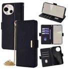 For Sharp Aquos R10 5G Crossbody Chain Leather Phone Case(Black) - 1