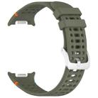 For Samsung Galaxy Watch8 / Watch8 Classic xDfind Alloy Silver Buckle Breathable Hole Silicone Watch Band(Army Green) - 3