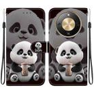 For Honor X70 5G Crystal Texture Colored Drawing Leather Phone Case(Milk Tea Bear) - 1