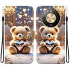 For Honor X70 5G Crystal Texture Colored Drawing Leather Phone Case(Diamond Bear) - 1