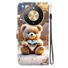 For Honor X70 5G Crystal Texture Colored Drawing Leather Phone Case(Diamond Bear) - 3