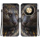 For Honor X70 5G Crystal Texture Colored Drawing Leather Phone Case(Black Gold Lion) - 1