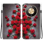 For Honor X70 5G Crystal Texture Colored Drawing Leather Phone Case(Red Roses) - 1