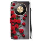 For Honor X70 5G Crystal Texture Colored Drawing Leather Phone Case(Red Roses) - 3