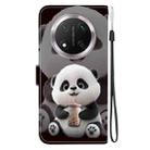 For Honor X9c Crystal Texture Colored Drawing Leather Phone Case(Milk Tea Bear) - 3