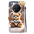 For Honor X9c Crystal Texture Colored Drawing Leather Phone Case(Diamond Bear) - 3