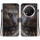 For Honor X9c Crystal Texture Colored Drawing Leather Phone Case(Black Gold Lion) - 1