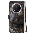 For Honor X9c Crystal Texture Colored Drawing Leather Phone Case(Black Gold Lion) - 3