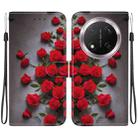 For Honor X9c Crystal Texture Colored Drawing Leather Phone Case(Red Roses) - 1