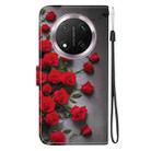 For Honor X9c Crystal Texture Colored Drawing Leather Phone Case(Red Roses) - 3