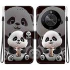 For Honor X9b / Magic6 Lite 5G / X50 / X50 Pro Crystal Texture Colored Drawing Leather Phone Case(Milk Tea Bear) - 1