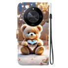 For Honor X9b / Magic6 Lite 5G / X50 / X50 Pro Crystal Texture Colored Drawing Leather Phone Case(Diamond Bear) - 3