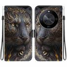 For Honor X9b / Magic6 Lite 5G / X50 / X50 Pro Crystal Texture Colored Drawing Leather Phone Case(Black Gold Lion) - 1