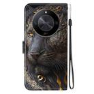 For Honor X9b / Magic6 Lite 5G / X50 / X50 Pro Crystal Texture Colored Drawing Leather Phone Case(Black Gold Lion) - 3