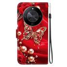 For Honor X9b / Magic6 Lite 5G / X50 / X50 Pro Crystal Texture Colored Drawing Leather Phone Case(Pearl Butterfly Rose) - 3