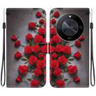 For Honor X9b / Magic6 Lite 5G / X50 / X50 Pro Crystal Texture Colored Drawing Leather Phone Case(Red Roses) - 1