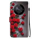 For Honor X9b / Magic6 Lite 5G / X50 / X50 Pro Crystal Texture Colored Drawing Leather Phone Case(Red Roses) - 3