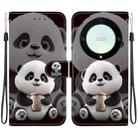 For Honor X9a Crystal Texture Colored Drawing Leather Phone Case(Milk Tea Bear) - 1