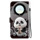 For Honor X9a Crystal Texture Colored Drawing Leather Phone Case(Milk Tea Bear) - 3