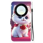 For Honor X9a Crystal Texture Colored Drawing Leather Phone Case(Rose Cat) - 3