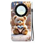 For Honor X9a Crystal Texture Colored Drawing Leather Phone Case(Diamond Bear) - 3