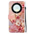 For Honor X9a Crystal Texture Colored Drawing Leather Phone Case(Lantern Butterflies) - 3