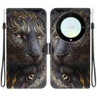 For Honor X9a Crystal Texture Colored Drawing Leather Phone Case(Black Gold Lion) - 1