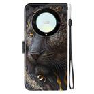 For Honor X9a Crystal Texture Colored Drawing Leather Phone Case(Black Gold Lion) - 3