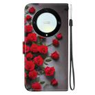 For Honor X9a Crystal Texture Colored Drawing Leather Phone Case(Red Roses) - 3