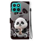 For Honor X8c 4G Crystal Texture Colored Drawing Leather Phone Case(Milk Tea Bear) - 3