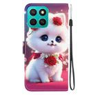 For Honor X8c 4G Crystal Texture Colored Drawing Leather Phone Case(Rose Cat) - 3