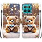 For Honor X8c 4G Crystal Texture Colored Drawing Leather Phone Case(Diamond Bear) - 1