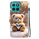 For Honor X8c 4G Crystal Texture Colored Drawing Leather Phone Case(Diamond Bear) - 3