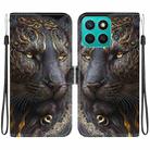 For Honor X8c 4G Crystal Texture Colored Drawing Leather Phone Case(Black Gold Lion) - 1