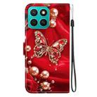 For Honor X8c 4G Crystal Texture Colored Drawing Leather Phone Case(Pearl Butterfly Rose) - 3