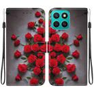 For Honor X8c 4G Crystal Texture Colored Drawing Leather Phone Case(Red Roses) - 1