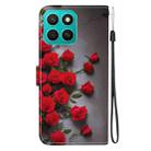 For Honor X8c 4G Crystal Texture Colored Drawing Leather Phone Case(Red Roses) - 3