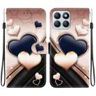 For Honor X8b Crystal Texture Colored Drawing Leather Phone Case(Love Heart) - 1