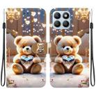 For Honor X8b Crystal Texture Colored Drawing Leather Phone Case(Diamond Bear) - 1