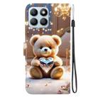 For Honor X8b Crystal Texture Colored Drawing Leather Phone Case(Diamond Bear) - 3