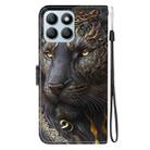 For Honor X8b Crystal Texture Colored Drawing Leather Phone Case(Black Gold Lion) - 3