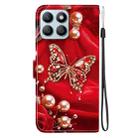 For Honor X8b Crystal Texture Colored Drawing Leather Phone Case(Pearl Butterfly Rose) - 3