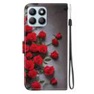 For Honor X8b Crystal Texture Colored Drawing Leather Phone Case(Red Roses) - 3