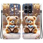 For Honor X8a Crystal Texture Colored Drawing Leather Phone Case(Diamond Bear) - 1
