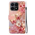 For Honor X8a Crystal Texture Colored Drawing Leather Phone Case(Lantern Butterflies) - 3