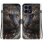 For Honor X8a Crystal Texture Colored Drawing Leather Phone Case(Black Gold Lion) - 1